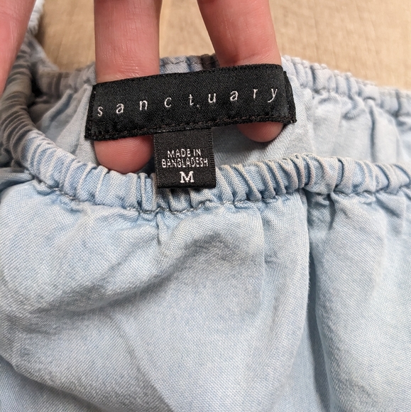 Sanctuary Off the Shoulder Chambray Top - Picture 7 of 8